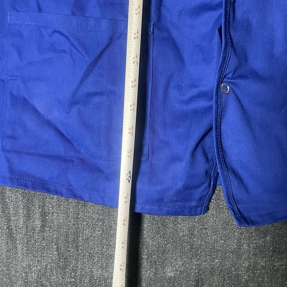 Menards Vest 2XL Blue Cotton Blend Collarless Snap With Pockets Employee Uniform